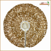 Cotton Frill Floral Print Light Brown Laddu Gopal Poshak With Patka
